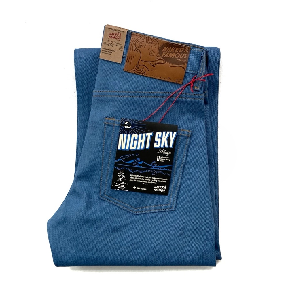NWT Naked & Famous Denim Strong Guy Night Sky Selvedge